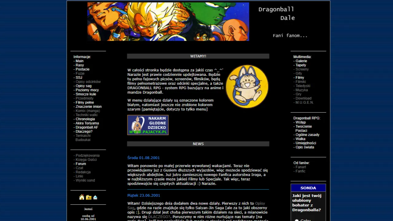 Dragonball Dale — the original site from 2001